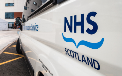 Photo of an NHS Scotland ambulance 