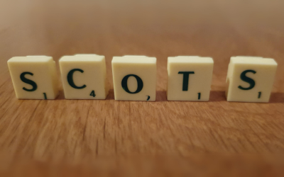 The word 'Scots' in Scrabble letters