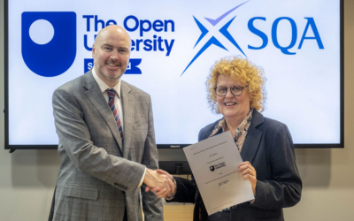 Steven McGeever, Senior Partnerships Manager at the Open University in Scotland, and Dr Gill Stewart, SQA Director of Qualifications Development