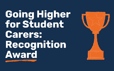 Going Higher for Student Carers: Recognition Award and trophy graphic