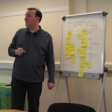 David Worsley presenting using a flipchart