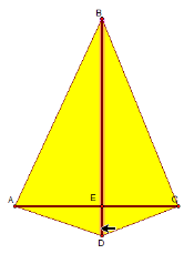 A 'kite' - a quadrilateral with four sides - two pairs of equal-length adjacent to each other