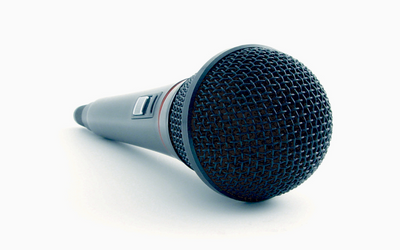 Microphone lying on its side
